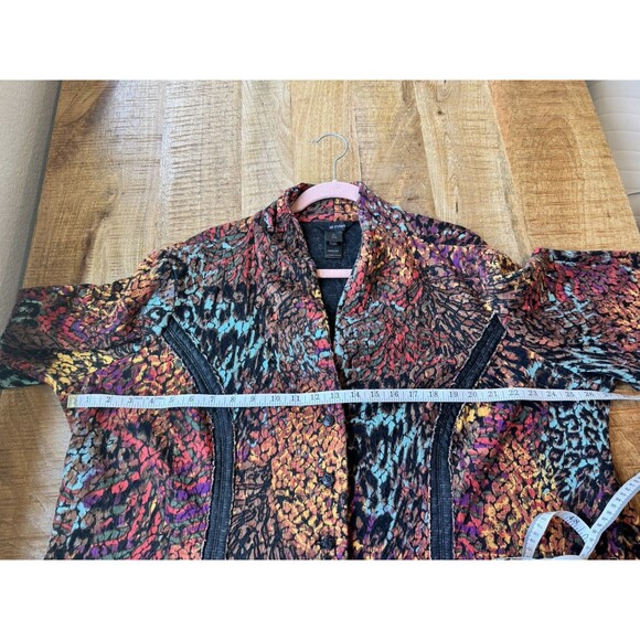 Ali Miles Women's Boho Artsy Colorful Button Front Jacket Cardigan Knit 3X - Picture 10 of 12